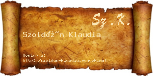 Szoldán Klaudia névjegykártya