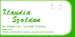 klaudia szoldan business card