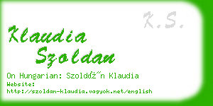 klaudia szoldan business card